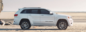 2020 Jeep Grand Cherokee on the beach in Texas